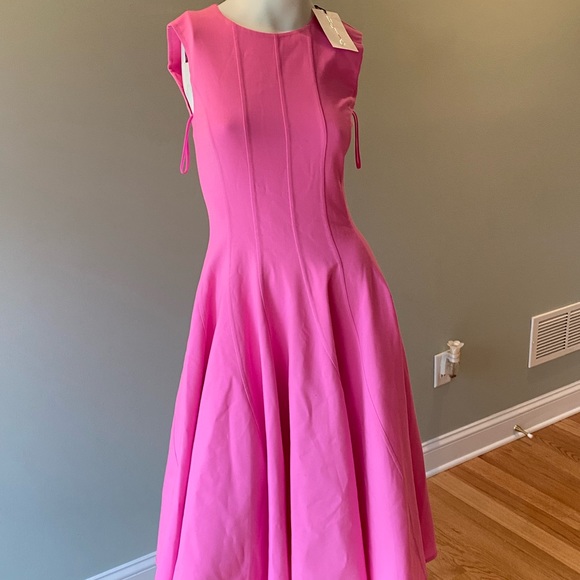 Oscar de la Renta Curved Seam Midi-Dress. Size 4. - Picture 10 of 12